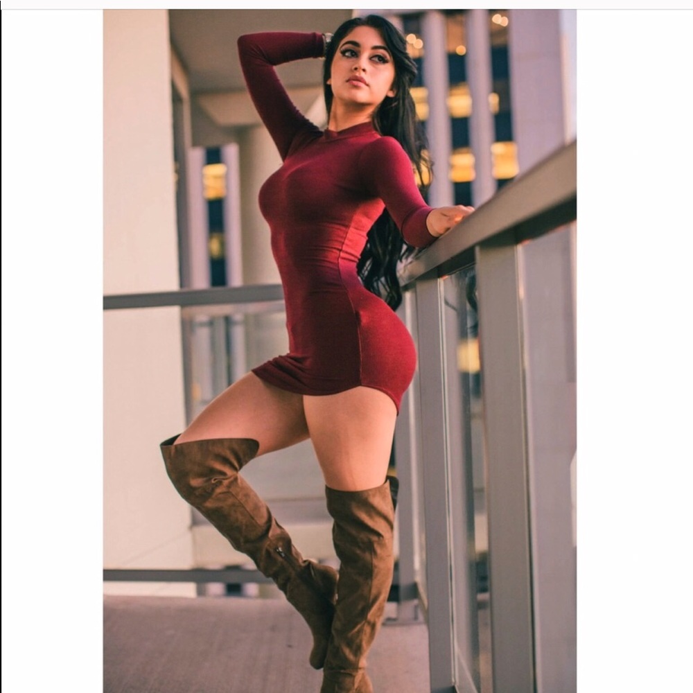 Small Mini Burgundy Dress